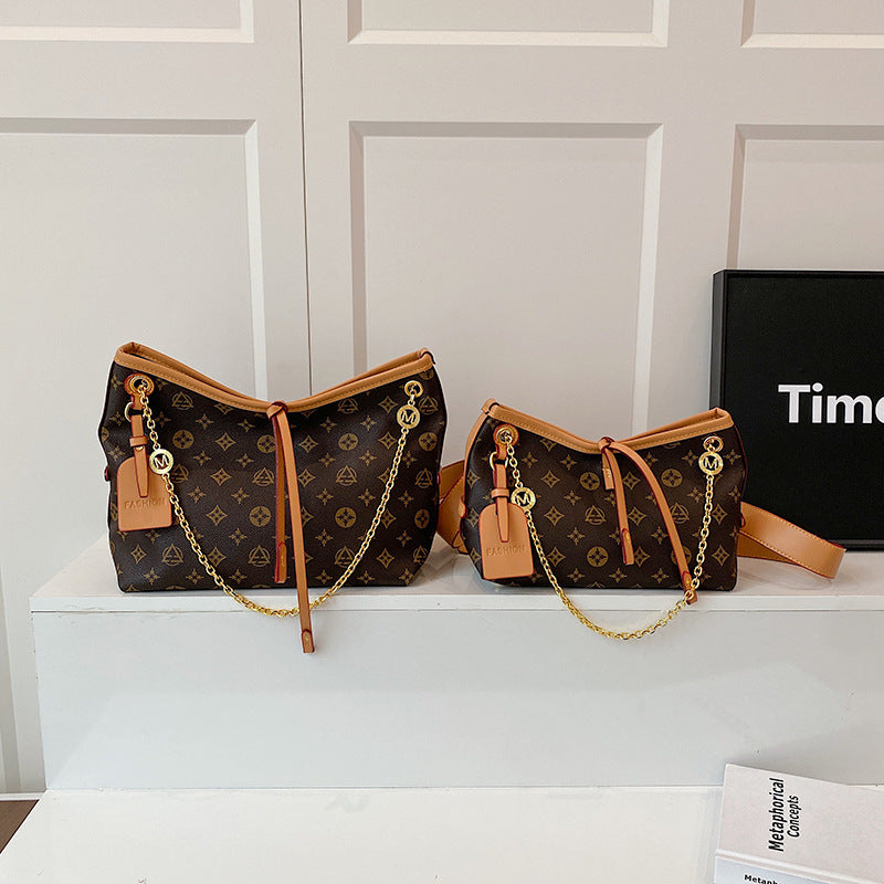 2025 new european and american style printed underarm bag - large capacity retro women's bag - casual versatile commuter shoulder & crossbody bag