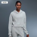 Loose hooded sports sweatshirt women's knittingeasiest for matchspring & falltopsshortwork clothingcasualpulloverd25162