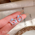 Sweet gradient butterfly flower stud earrings - women's high-end, light luxury design, elegant, fresh, and gentle style earrings