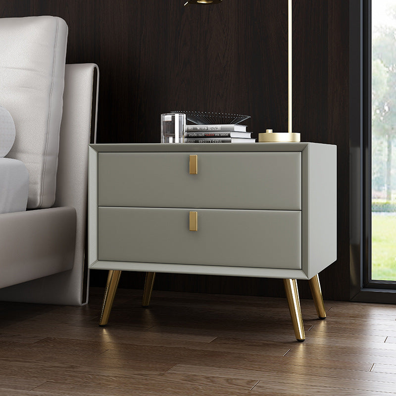 Bedside table free of installation drawer casual postmodern small cabinet accessible luxury scandinavian storage cabinet master bedroom classy leather
