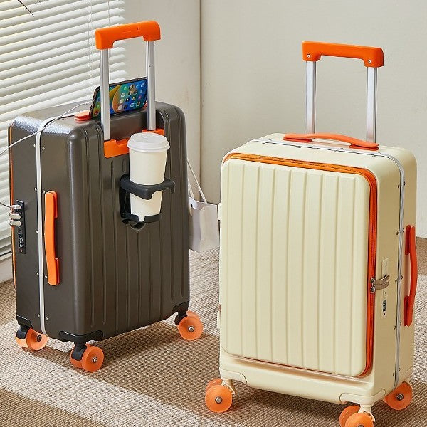 Side opening lid is convenient and durable, password, student multi-functional luggage, universal wheel trolley case, boarding suitcase, minimalist
