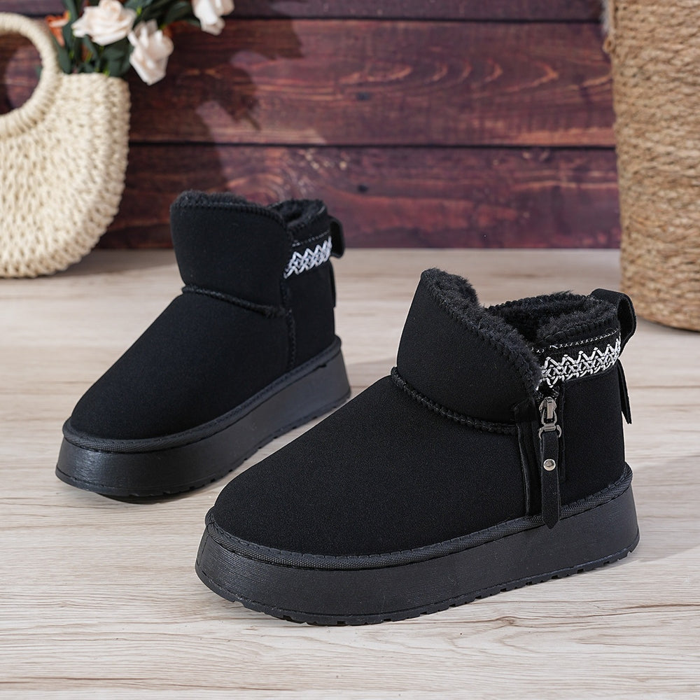 side zipper thick solefleece-linedheattech snow boots for women winternew arrival cotton boots plus sizeexport short boots