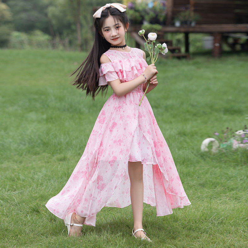 Girls' summer dress new arrivals: stylish princess dresses for girls, floral chiffon beach dresses for toddlers and big kids