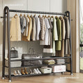New arrival big mac extra thick floor-standing bedroom clothes hanger for home indoor clothes drying storage coat rack combination