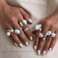 Wholesale faux pearl ring sets - european & american style, vintage baroque, stackable, unique design, knuckle rings
