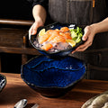 Salmon sashimi ice plate high-end ceramic seafood platter buffet plate sashimi plate japanese cuisine tableware