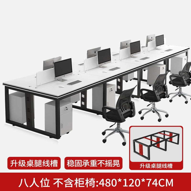 Office desk and chair set - 4, 6, or 8 seater workstation - cardboard office - minimalist modern office desk for employees