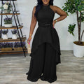 Q104 women's foreign trade   summer sleeveless top wide-leg pants casual set - stylish and elegant two-piece outfit