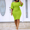 Q074 women's foreign trade dress  new arrival   high-waisted elegant plus size cross-border african european and american style dress