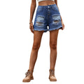 Wishfashion cross-border trade  independent station new arrival single-breasted design ripped raw edge denim shorts for women
