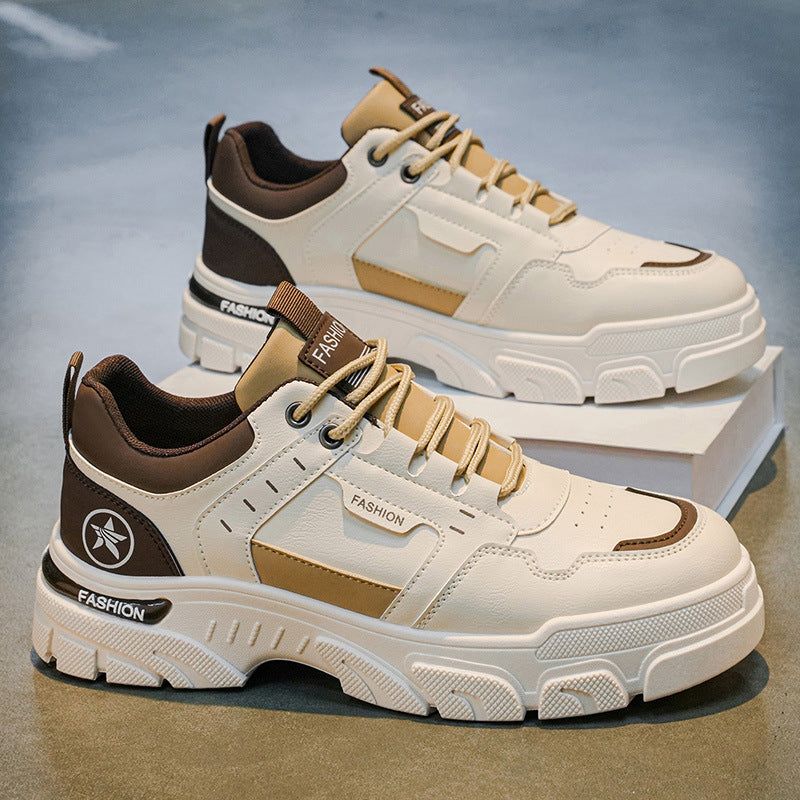 Men's shoes 2026 new spring thick-soled martin boots men's work shoes men's anti-slip athletic casual sneakers
