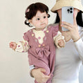 Spring autum hairy rompers princess baby spring & fall jumpsuit autumn outwear super cute baby full month hundred days