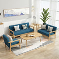 Solid wood sofa and coffee table set - modern minimalist fabric office sofa for small apartments and rental properties