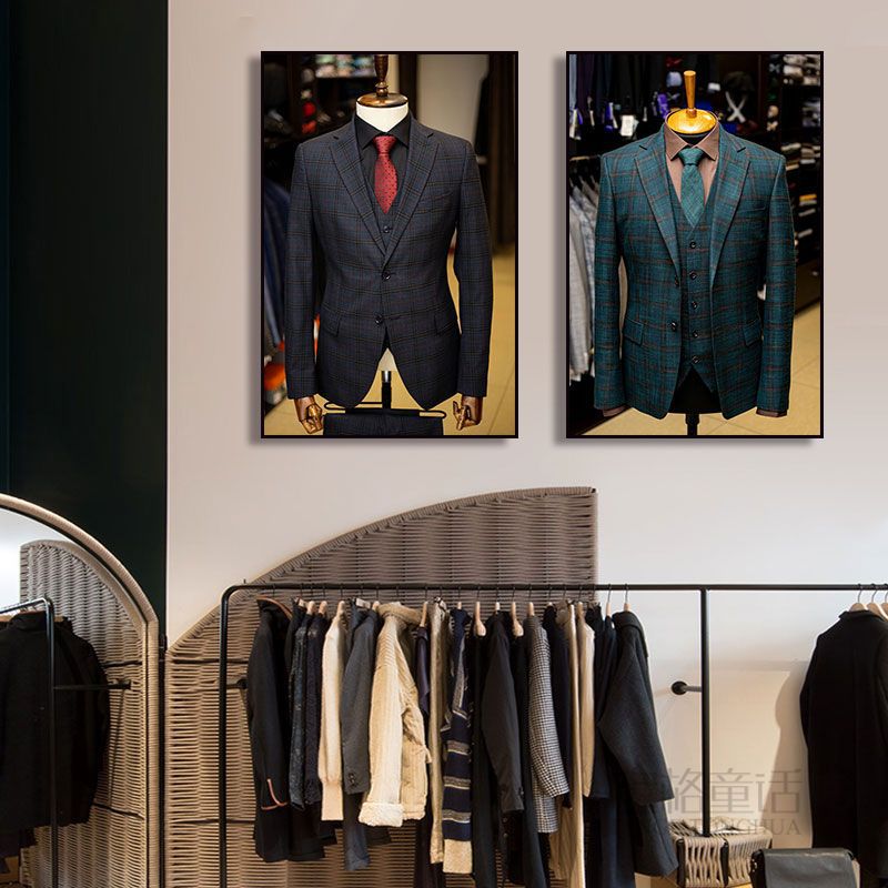 High-end suit gift men's clothing decorative painting clothing store wall mural design studio sewing hanging painting