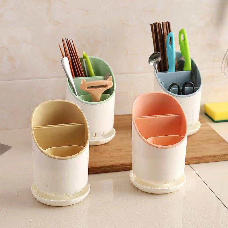 Removable plastic double-layer drain chopstick holder, spoon storage chopstick cage, kitchen storage rack, chopstick tube chopstick cage