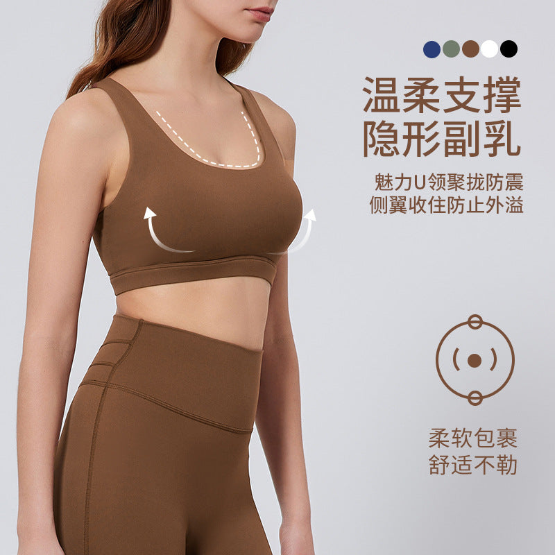 European and american new style running sports vest women's shockproof support cross yoga bra breathable high-intensity sports underwear