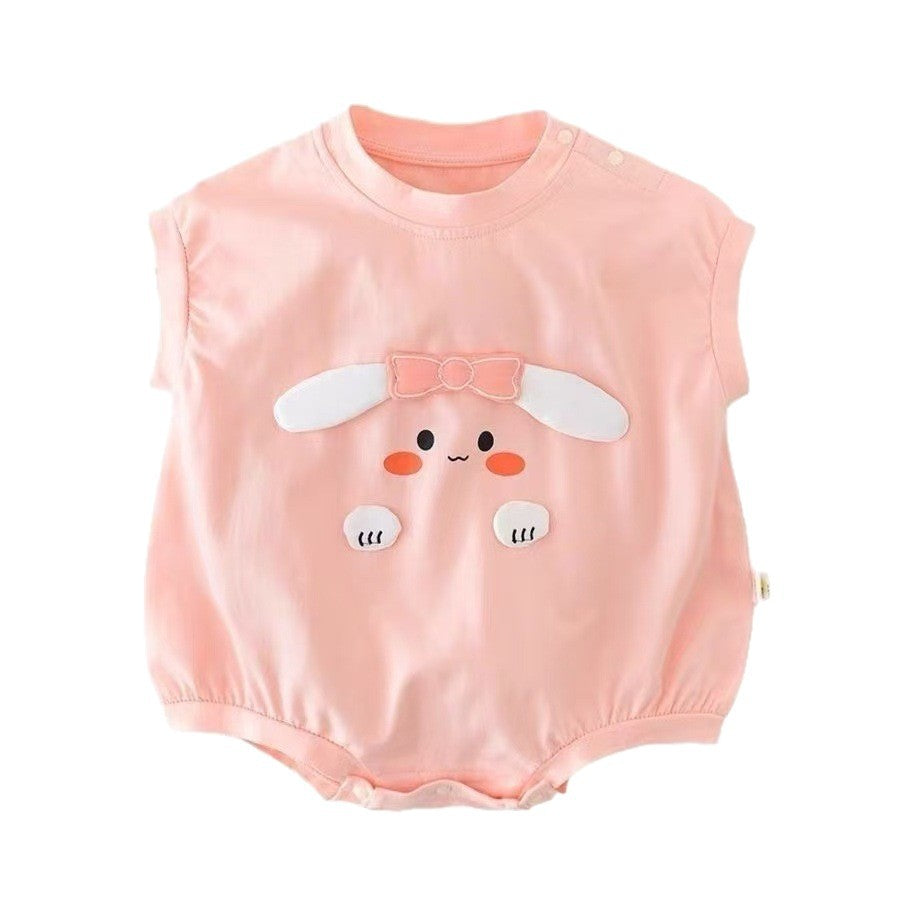 Baby summer clothes outwear jumpsuit summer cartoon lamb outing triangular bag butt haha small month baby