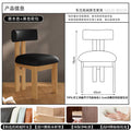 Raw wood frame + vintage black leather seat cushion, fas grade rubberwood