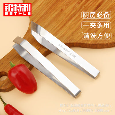 Multifunctional stainless steel hair remover thickened oblique flat mouth for home kitchen tool fish bone pig hair clip food clip