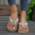 2024 summer new arrival: women's platform sandals with pearl flower embellishments - bestselling cross-border women's slides