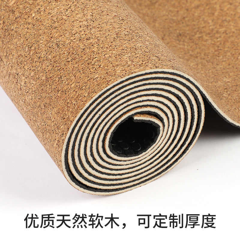 Pvc cork yoga mat - double size, customizable printing, non-slip, sweat-absorbent, eco-friendly, 4mm thickness, ideal for yoga studios and fitness centers