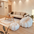 Vacuum compressed pumpkin lazy sofa - reclining & sleepable single sofa - cream style for bedroom, living room, or balcony