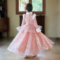 Girls' winter wedding dress, little girl's piano performance outfit, children's formal dress, fleece-lined thickened princess dress