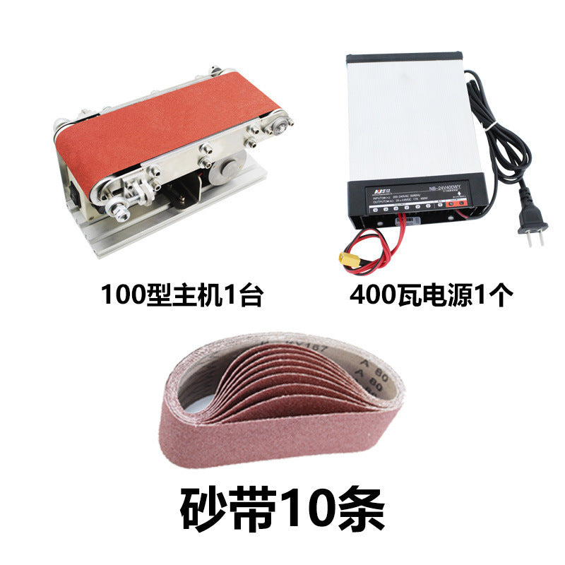 Small Mini Electric Belt Grinder DIY Polishing Machine Blading Machine Desktop Grinder Knife Sharpener