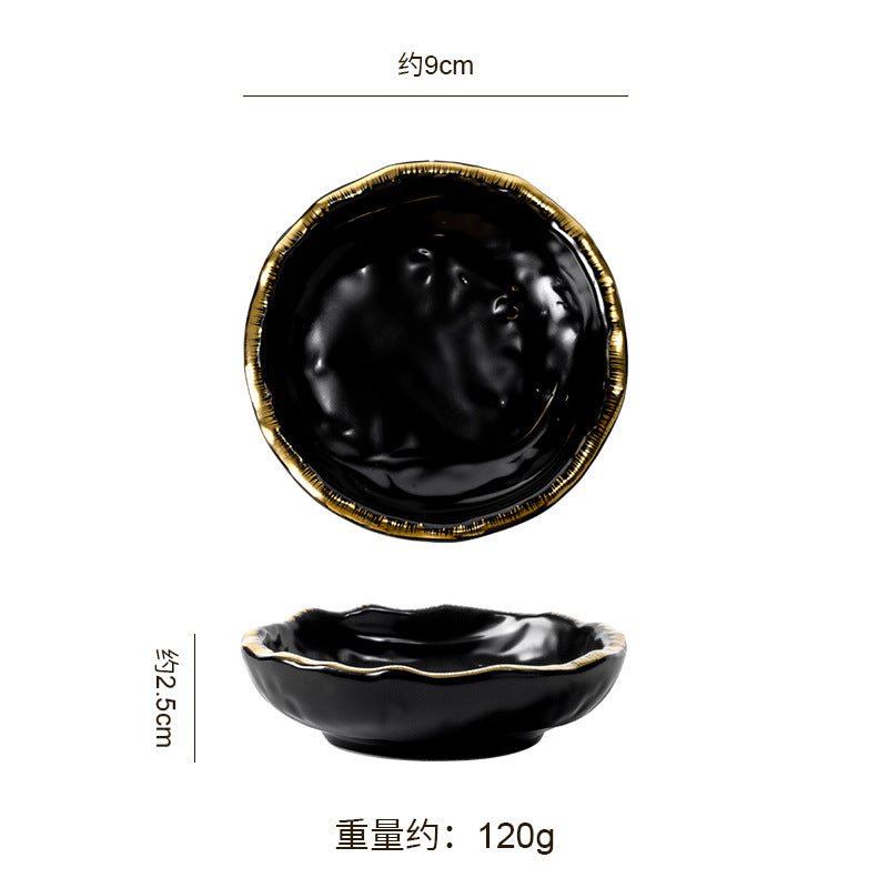 Embossed minimalist solid color ceramic bowls, plates, and dishes - premium, high-end design for hotels, restaurants, steak plates, fruit salads, and dessert bowls