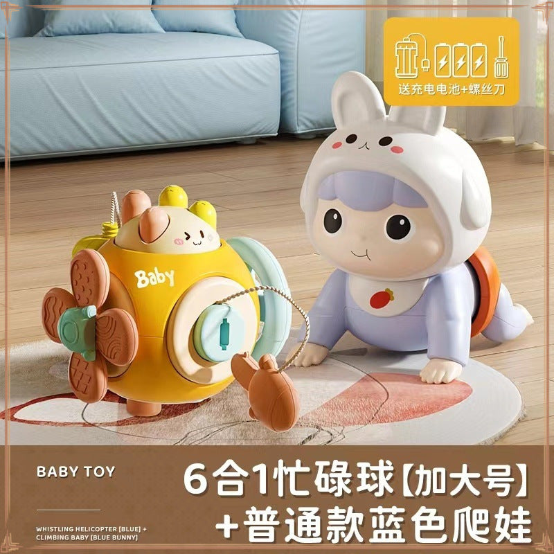 Baby busy ball baby toy 0-1 years old 3 toddlers finger grab ball hexahedron house early education switch button puzzle