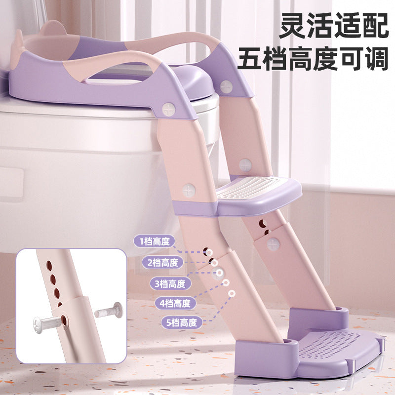 Foldable & adjustable baby potty ladder - 3-in-1 portable toilet training aid for toddlers