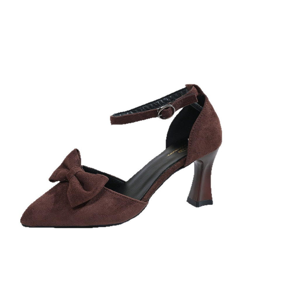 Summer cross-border bowknot plus size high heel sandals women's 2026 new style stiletto european and american elegant closed-toe sandals for export