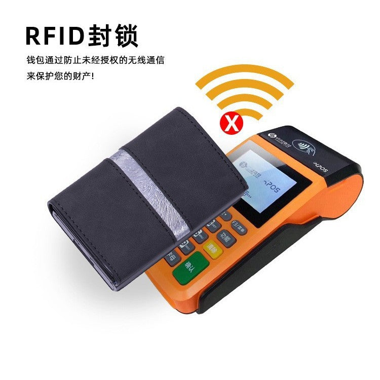 Card bag Cross-border explosion Multifunctional card box Men's wallet RFID multi-card position Anti-degaussing aluminum alloy card sleeve