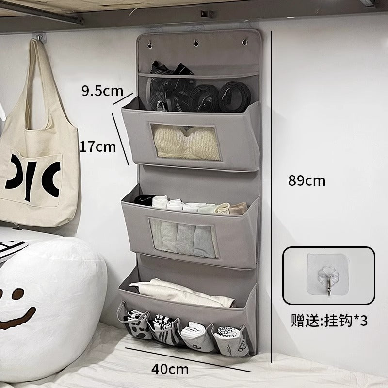 Dormitory bed storage hanging bag wardrobe hanging wall rack underwear storage box storage bag upper bunk storage bag