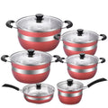 stainless steel pot set 12pcs thickened bottom suit pot kitchen frying pan soup pot milk pot combination suit