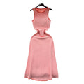 Designer color block striped knit dress - women's 2024 new summer korean style midi sleeveless tank dress