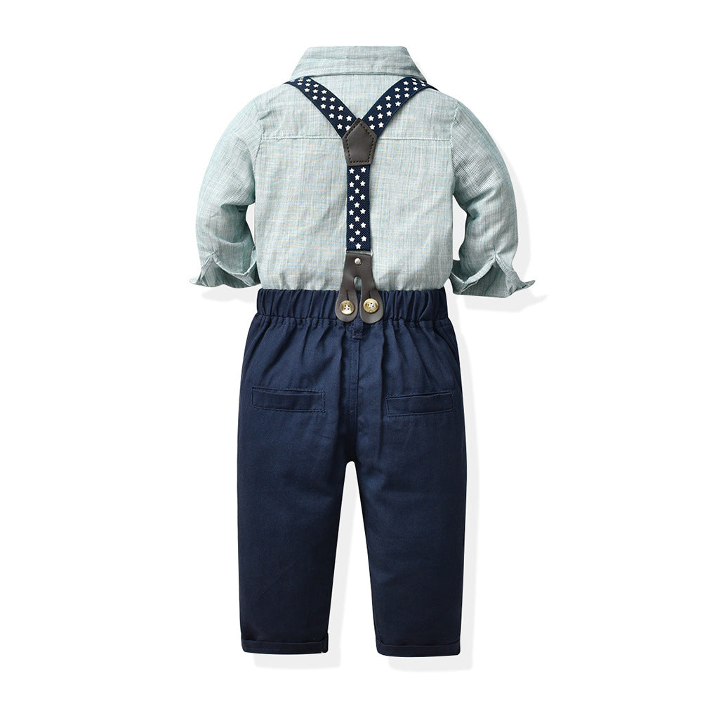 Kids suitsuit boys first birthday dress baby bamboo fiber cotton shirt flower girl host autumn british