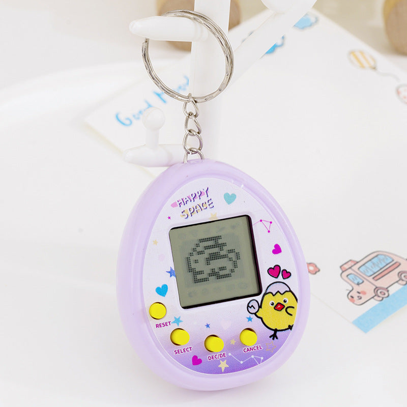 Mini virtual pet raising game console nostalgic feeding elf handheld electronic toy keychain pendant cross-border