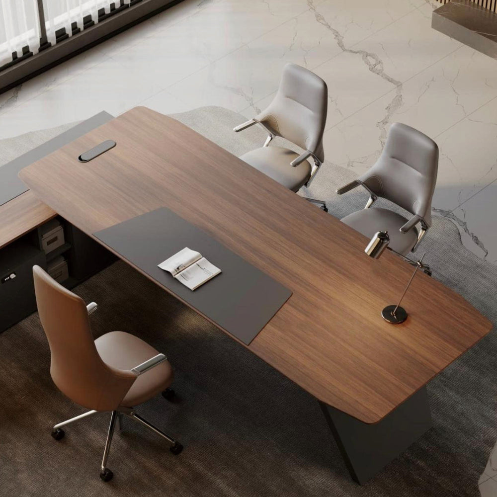 Customizable executive desk and chair set - modern minimalist office furniture for business leaders - customizable configuration