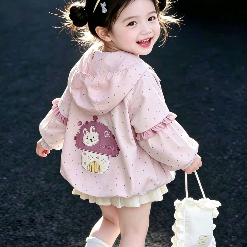 girls' outerwear: new spring/autumn collection - kids' hooded fashion top, stylish and lightweight baby clothes