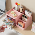 Cream style pen holder storage box office with drawer dormitory table desk drawer cute stationery desktop storage rack