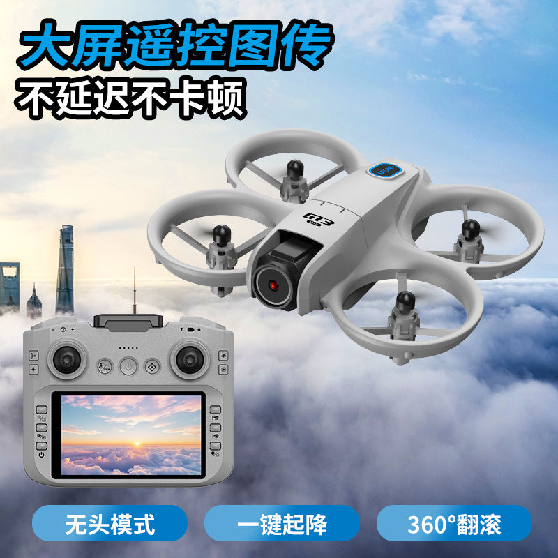 Gt3mini drone with 4.3inch screen control, optical flow positioning, hd image transmission, dual lens, and extended flight time