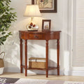 Classy black semicircle console table retro entrance corridor table partition american solid wood european aisle french style