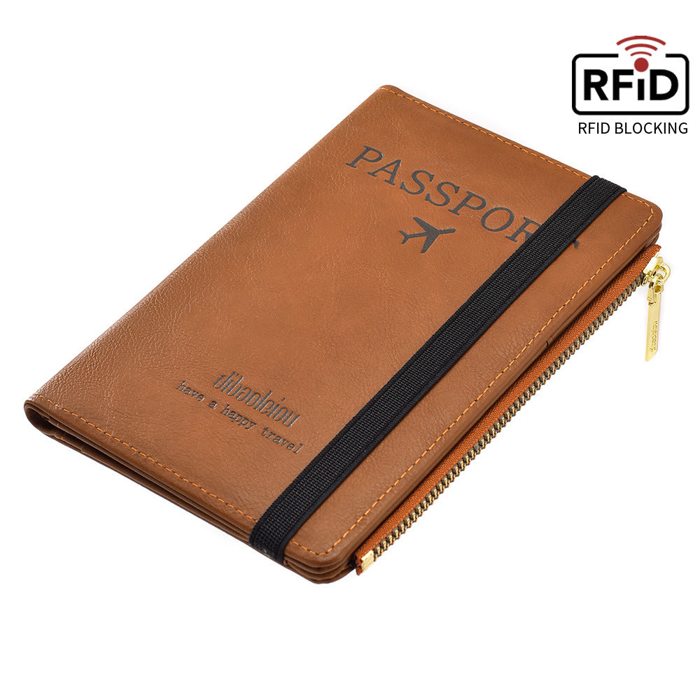 RFID anti-theft brush, multi-functional passport bag, men's and women's ID holder, passport holder, wallet, overseas ID bag, card bag.