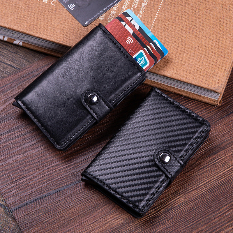 Cross-border  anti-magnetic RFID anti-theft swipe card bag, automatic elastic card type metal aluminum shell credit card box