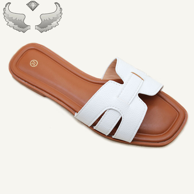 Hot selling Women's Shoes Cross-border  slippers Square head flat bottom casual women's beach shoes