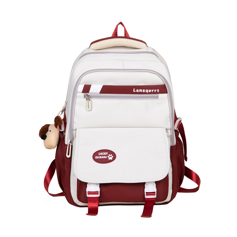 New small and fresh, junior high school student schoolbag, light student trendy backpack, high value, simple and large capacity backpack.