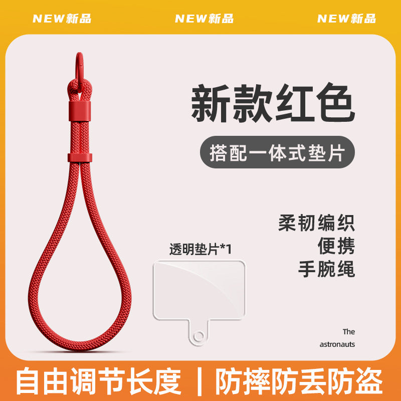 New adjustable buckle short phone lanyard - durable, sturdy, drop-proof, minimalist braided wrist strap for men and women