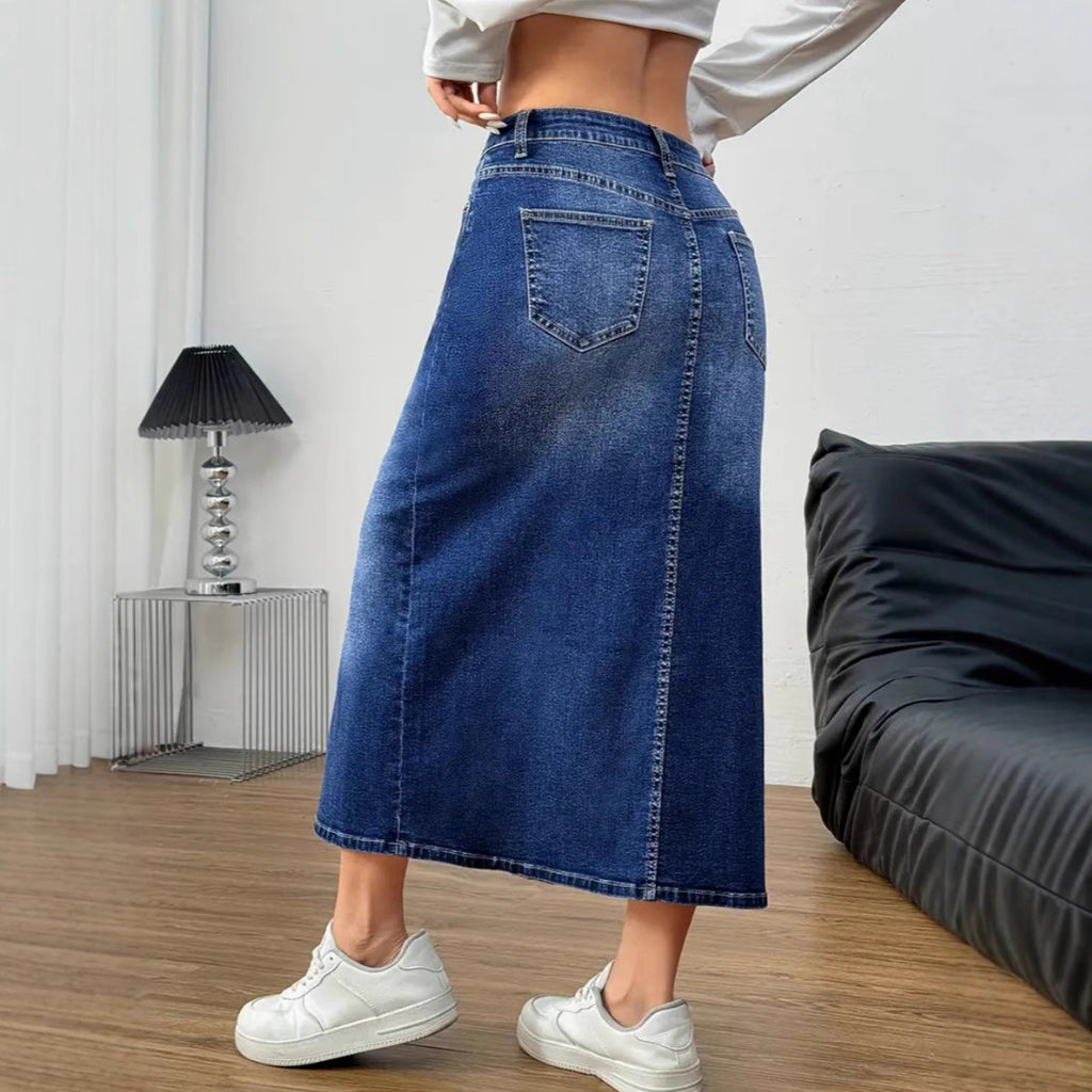 Europe, America   independent station  washed retro women's denim skirt