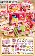 Kids' doctor play set - pretend play medical kit for girls, includes pet bus, baby girl gift box, birthday present